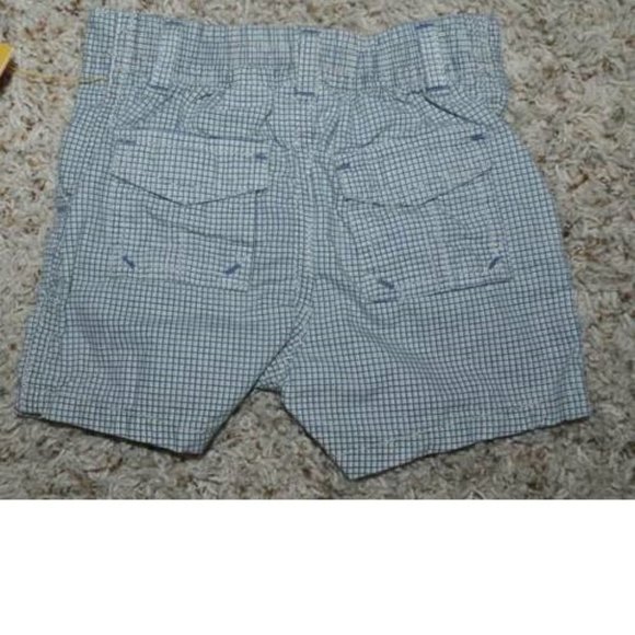 Infant Shorts Sonoma 0/3 months 2 Pc Blue & Brown Checked 1/2 Elastic Waist Boy - Picture 5 of 5